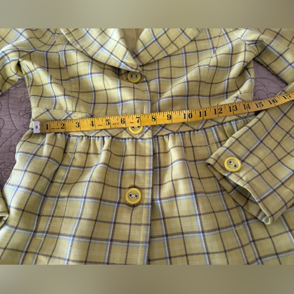 Susina From Nordstrom Lightweight Yellow Plaid Flannel Button-Up Coat, Size M - Picture 11 of 13